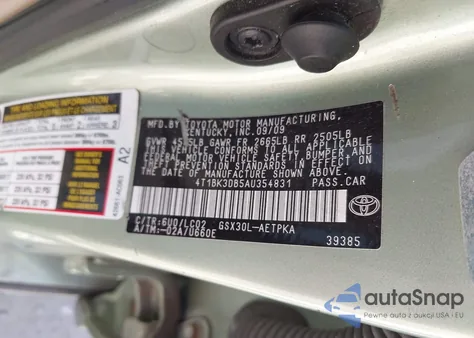 2010 Toyota Avalon Limited from USA, damaged, VIN 4T1BK3DB5AU354831